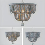 Lustre suspendu bohème bleu à 4 lumières réglable