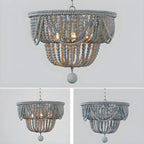 Lustre suspendu bohème bleu à 4 lumières réglable