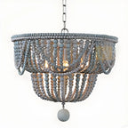 Lustre suspendu bohème bleu à 4 lumières réglable