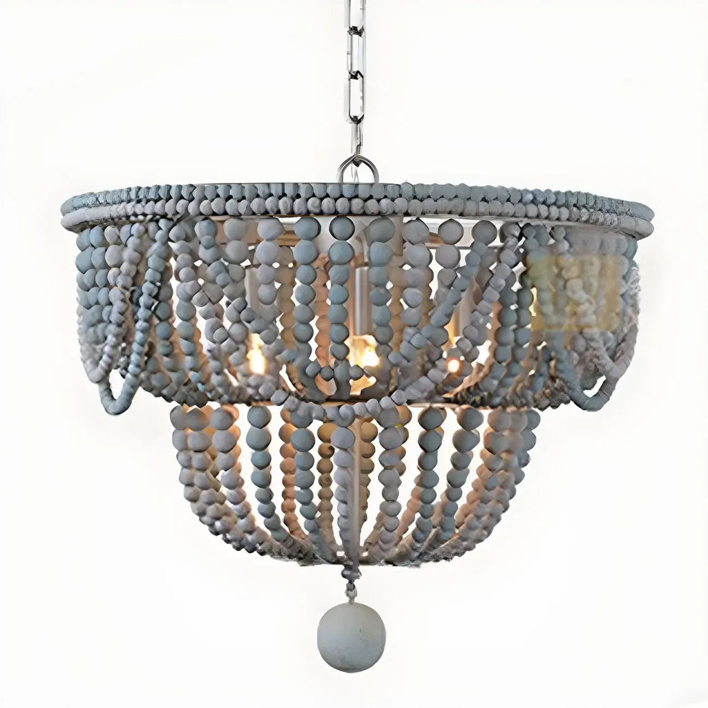 Lustre suspendu bohème bleu à 4 lumières réglable