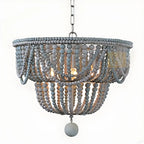 Lustre suspendu bohème bleu à 4 lumières réglable