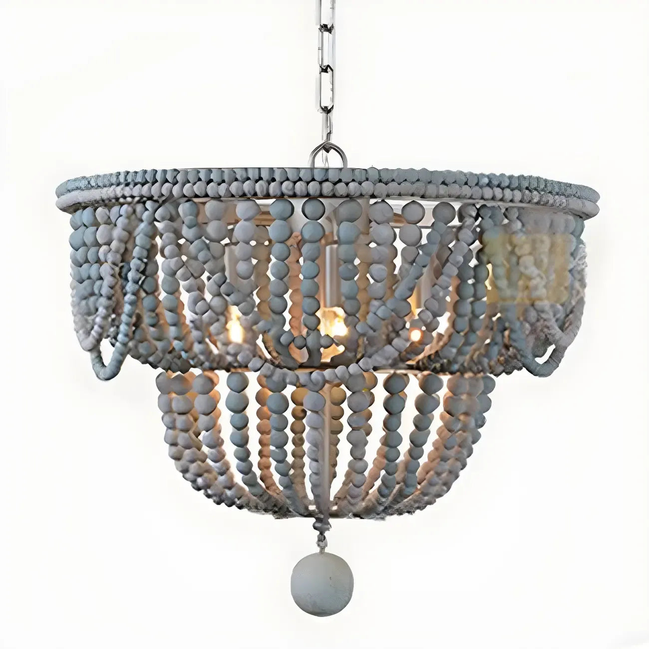 Lustre suspendu bohème bleu à 4 lumières réglable