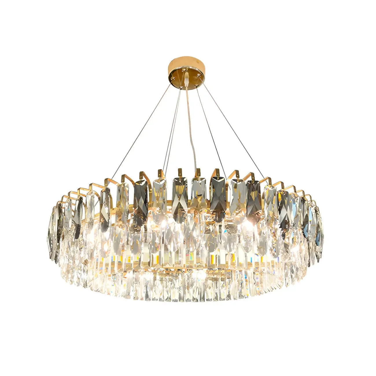 Lustre ovale moderne et élégant en cristal clair
