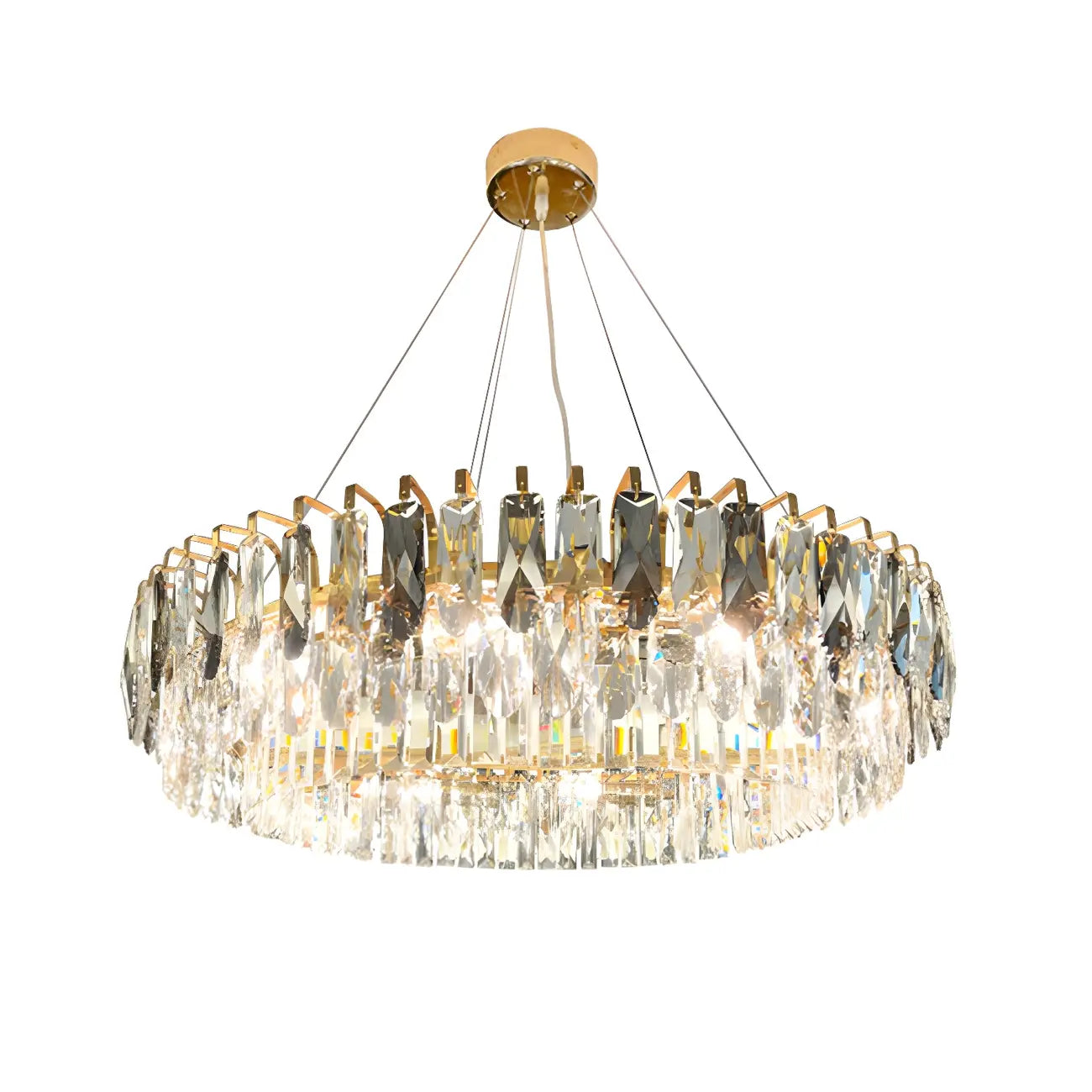 Lustre ovale moderne et élégant en cristal clair