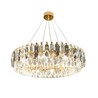 Lustre ovale moderne et élégant en cristal clair