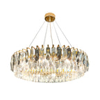 Lustre ovale moderne et élégant en cristal clair