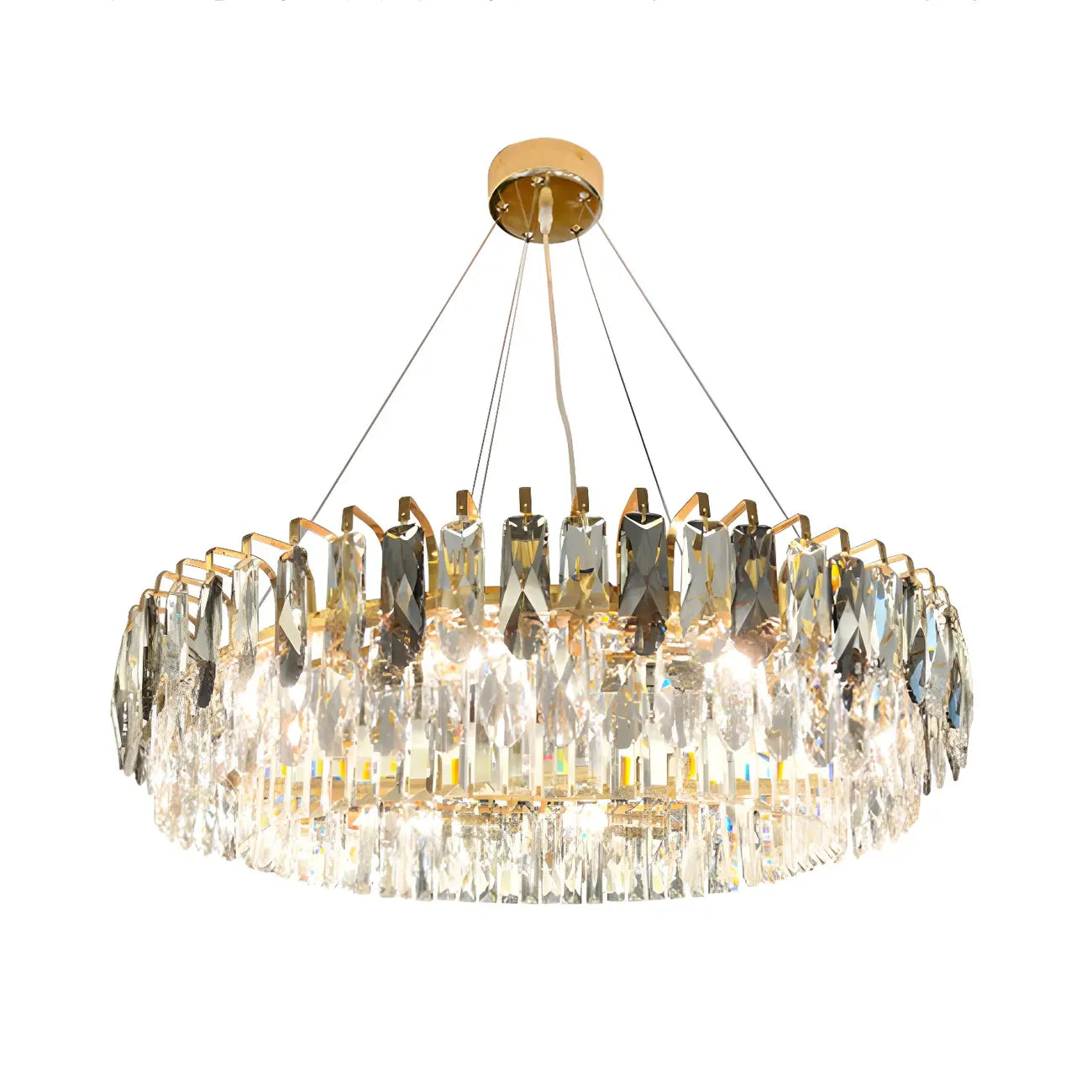Lustre ovale moderne et élégant en cristal clair