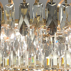 Lustre ovale moderne et élégant en cristal clair