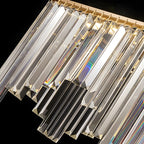 Lustre géométrique en cristal doré pour salle à manger