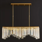 Lustre géométrique en cristal doré pour salle à manger