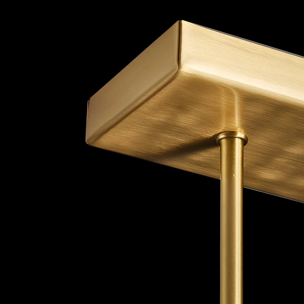 Lustre géométrique en cristal doré pour salle à manger