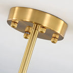 Lampadario in vetro a strati smerlato regolabile, elegante e unico, color oro