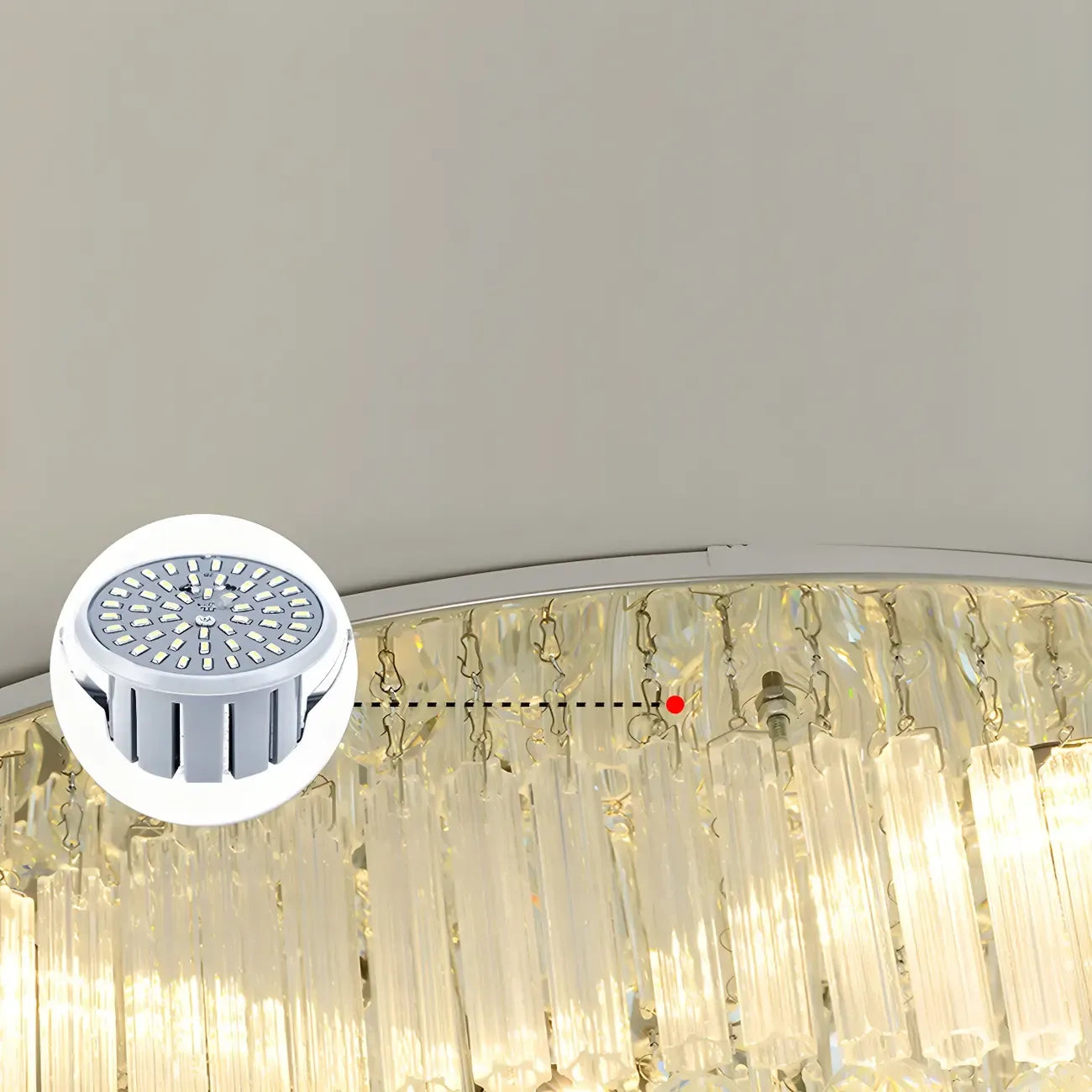 Lustre rectangulaire moderne en cristal argenté pour îlot central