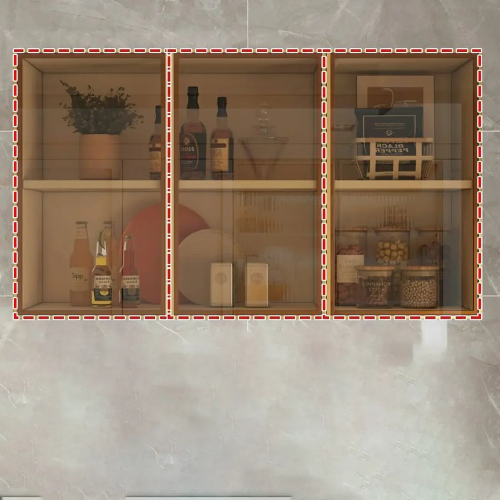 vaisselier mural gris en bois pour cuisine