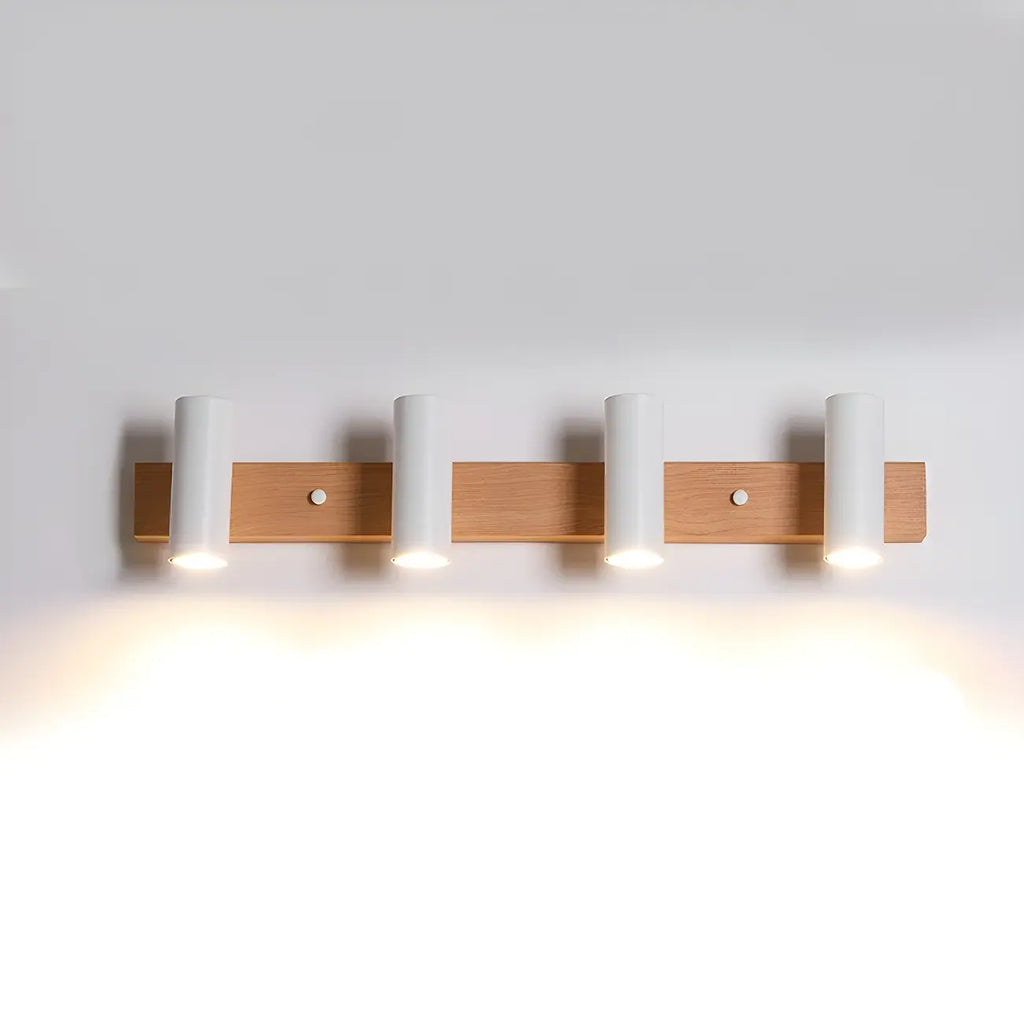 Appliques murales cylindriques blanches à 4 lumières pour salle de bain, câblées