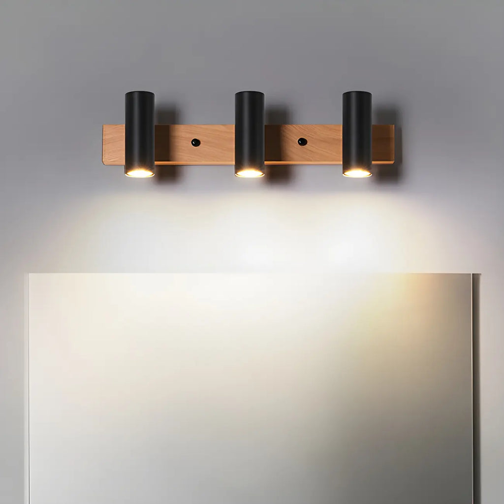 Appliques murales cylindriques blanches à 4 lumières pour salle de bain, câblées