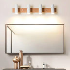 Appliques murales cylindriques blanches à 4 lumières pour salle de bain, câblées