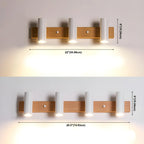 Appliques murales cylindriques blanches à 4 lumières pour salle de bain, câblées