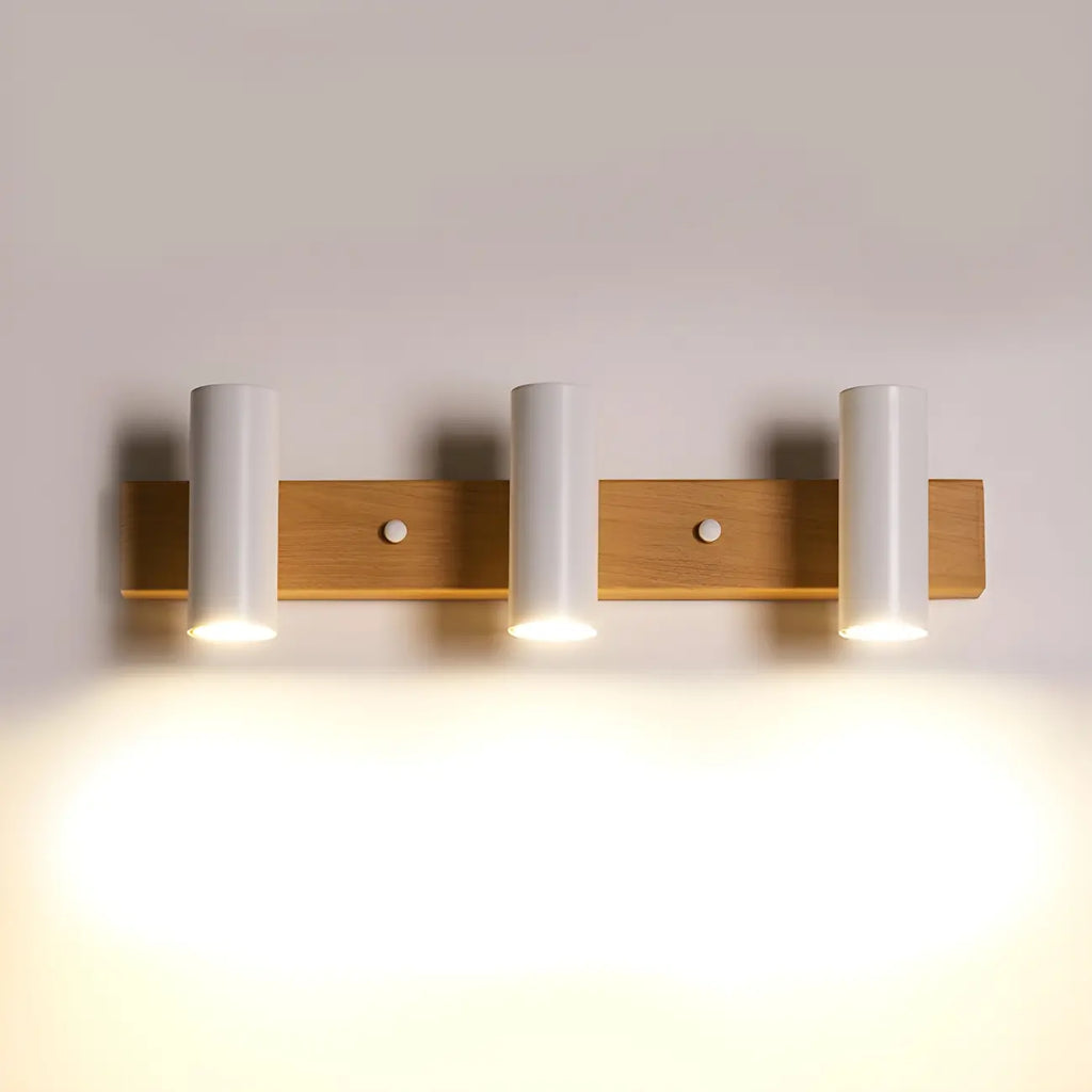 Appliques murales cylindriques blanches à 4 lumières pour salle de bain, câblées