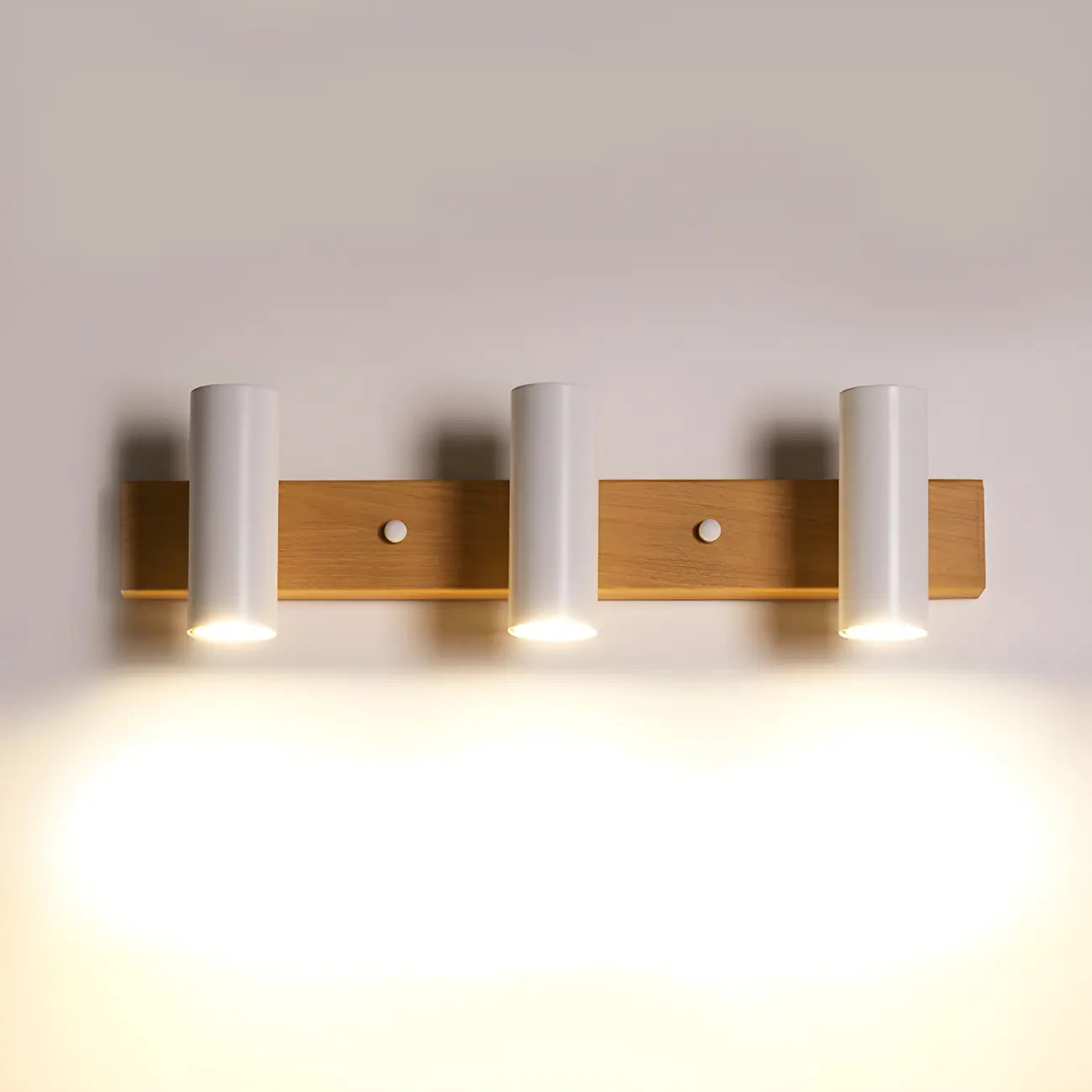 Appliques murales cylindriques blanches à 4 lumières pour salle de bain, câblées