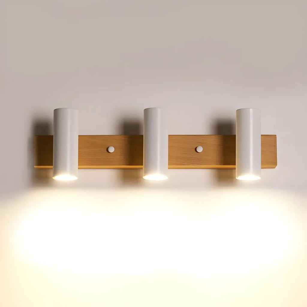 Appliques murales cylindriques blanches à 4 lumières pour salle de bain, câblées