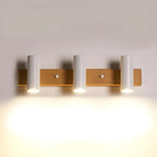 Appliques murales cylindriques blanches à 4 lumières pour salle de bain, câblées