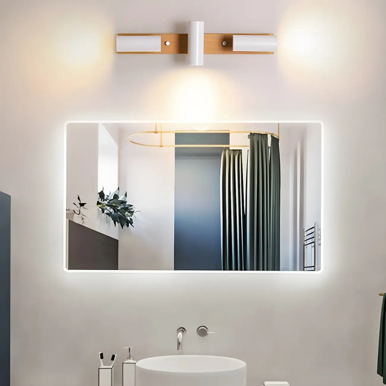 Appliques murales cylindriques blanches à 4 lumières pour salle de bain, câblées