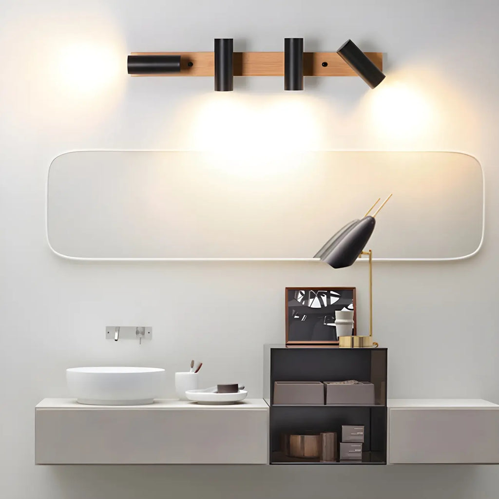 Appliques murales cylindriques blanches à 4 lumières pour salle de bain, câblées