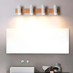 Appliques murales cylindriques blanches à 4 lumières pour salle de bain, câblées