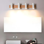 Appliques murales cylindriques blanches à 4 lumières pour salle de bain, câblées