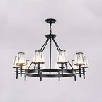 Lustre rustique avec abat-jour en cristal et chaîne réglable