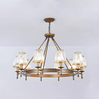 Lustre rustique avec abat-jour en cristal et chaîne réglable