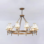 Lustre rustique avec abat-jour en cristal et chaîne réglable