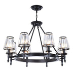 Lustre rustique avec abat-jour en cristal et chaîne réglable