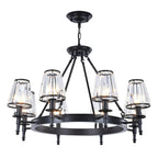 Lustre rustique avec abat-jour en cristal et chaîne réglable