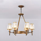 Lustre rustique avec abat-jour en cristal et chaîne réglable
