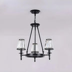 Lustre rustique avec abat-jour en cristal et chaîne réglable