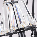 Lustre rustique avec abat-jour en cristal et chaîne réglable
