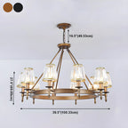 Lustre rustique avec abat-jour en cristal et chaîne réglable
