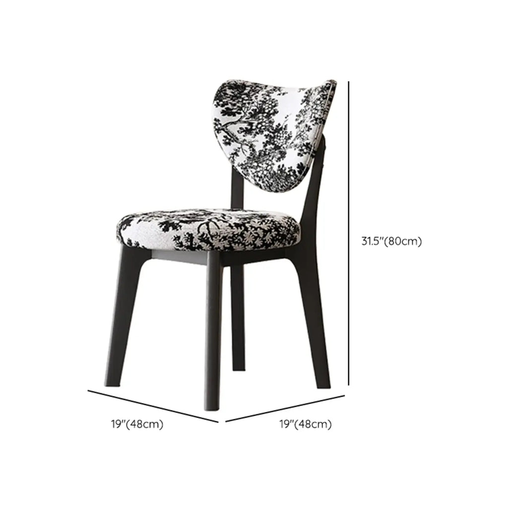Chaise de salle à manger moderne sans accoudoirs à oreilles en similicuir