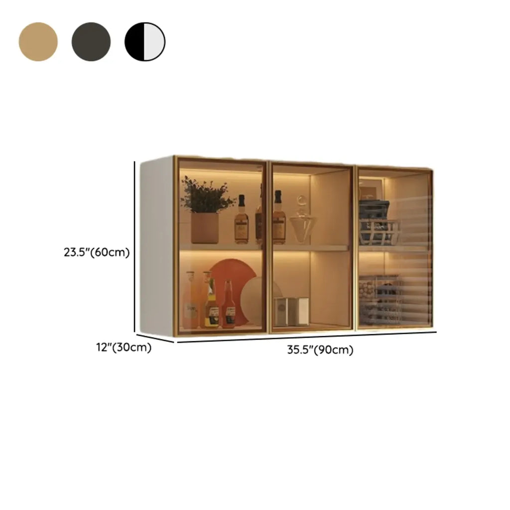 vaisselier mural gris en bois pour cuisine