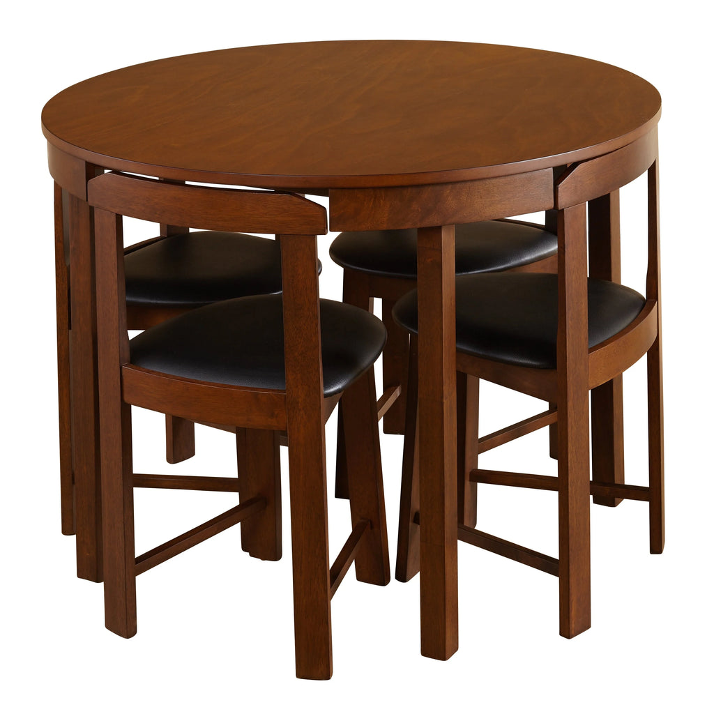 Ensemble de salle à manger rond compact 5 pièces Harrisburg Tobey