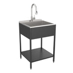 24-in W x 22-in D x 35-in H Stainless Steel Laundry Sink and Wash Stand