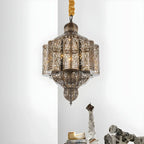 Mini lustre-lanterne marocain en laiton squelette