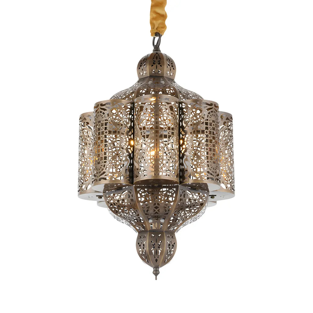 Mini lustre-lanterne marocain en laiton squelette