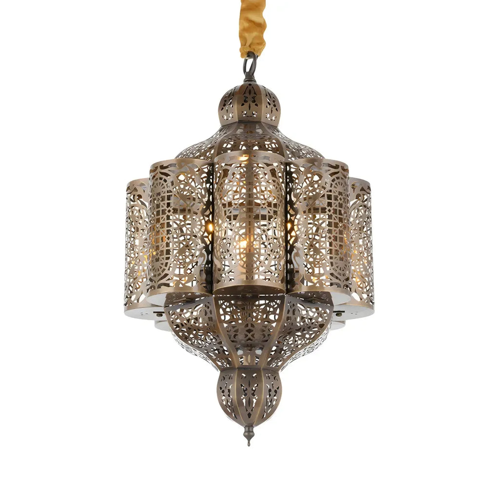 Mini lustre-lanterne marocain en laiton squelette