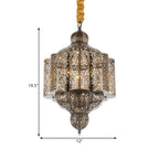 Mini lustre-lanterne marocain en laiton squelette