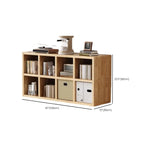 Bibliothèque horizontale moderne en bois à 8 cubes, finition naturelle