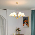Lustre moderne plissé linéaire en métal doré