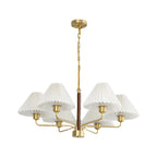 Lustre moderne plissé linéaire en métal doré